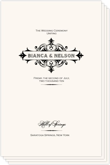 Golden Slipper Vintage Contemporary and Classic Wedding Programs