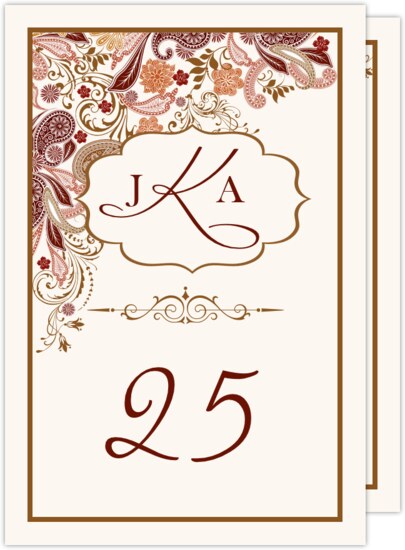 Paisley Garden Contemporary and Classic Table Numbers