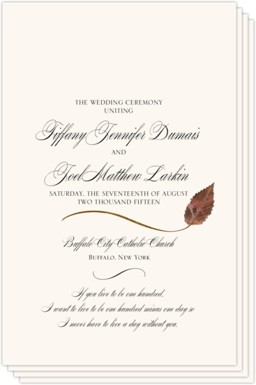 Ironwood Wispy Leaf Autumn/Fall Leaves Wedding Programs