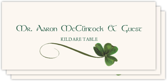 Wispy Shamrock Celtic/Irish Inspired Wedding Place Cards