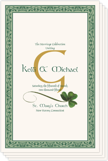 Wispy Shamrock Celtic Wedding Programs