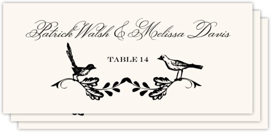 Woodcut Birds Birds and Butterflies Place Cards