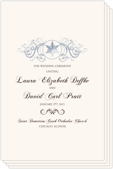 Curly Sue Snowflake Winter and Holiday Wedding Programs