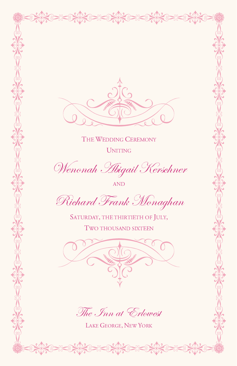 A Kiss Goodnight Contemporary and Classic Wedding Programs