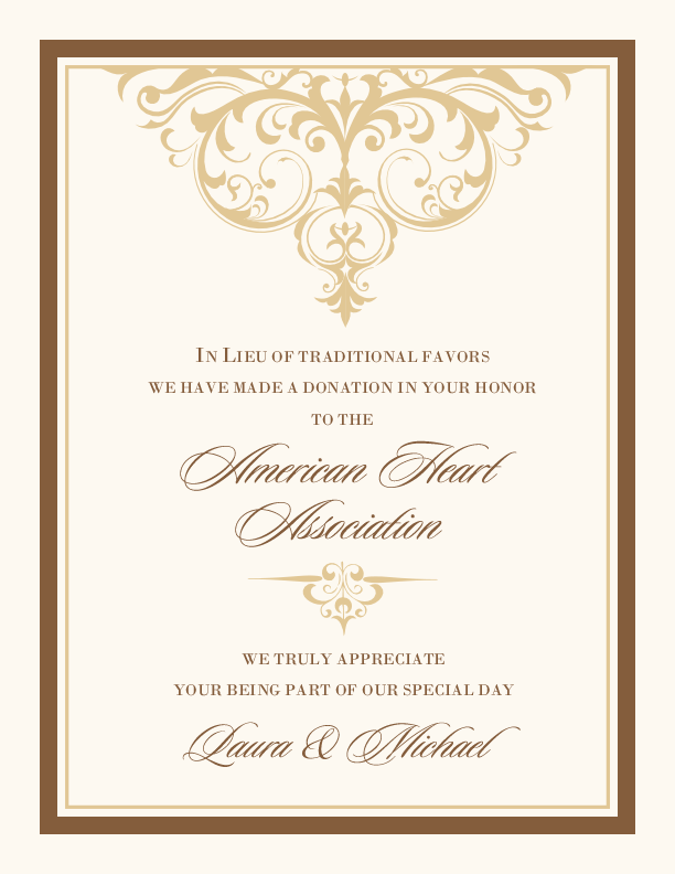 Abbey Cocktail Top Donation Card Contemporary and Classic Donation Cards