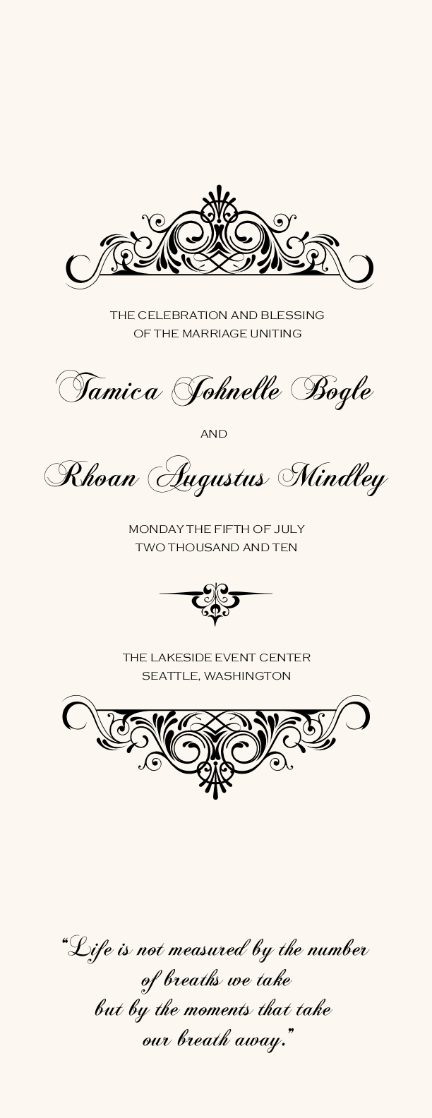 Accordion Contemporary and Classic Wedding Programs