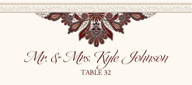 Ananda Tree Indian/Hindu Inspired Wedding Place Cards