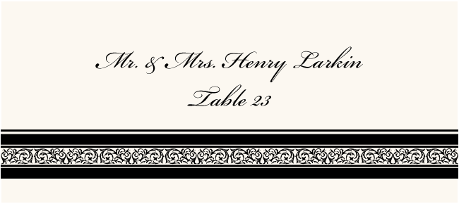Arabesque Border Contemporary and Classic Place Cards