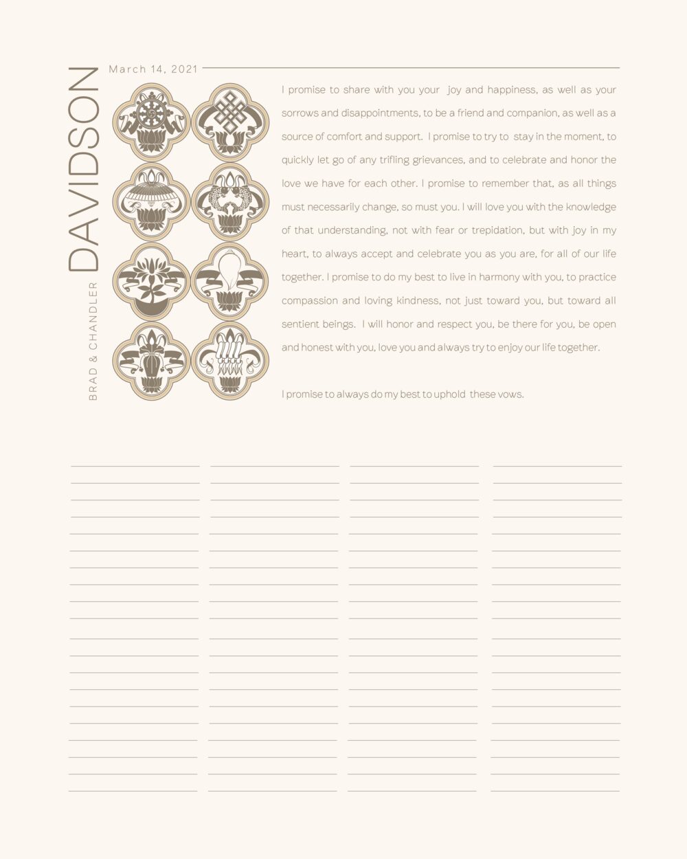 Auspicious Symbols Indian Wedding Certificates