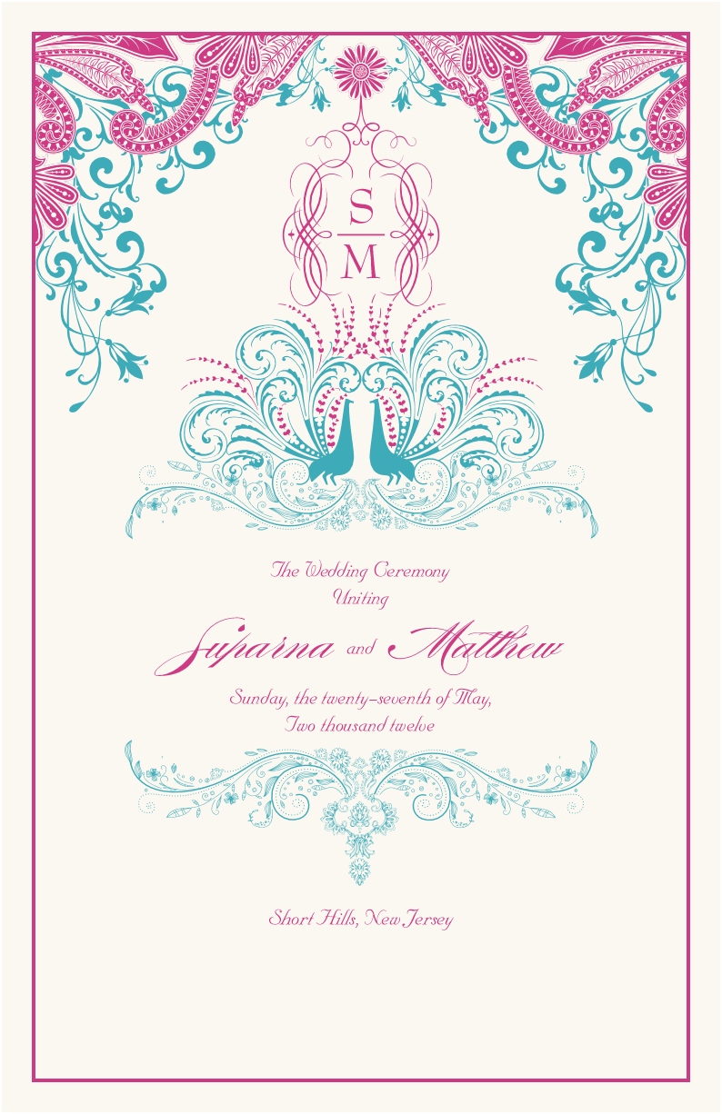 Paisley and Peacocks Indian/Hindu Wedding Programs