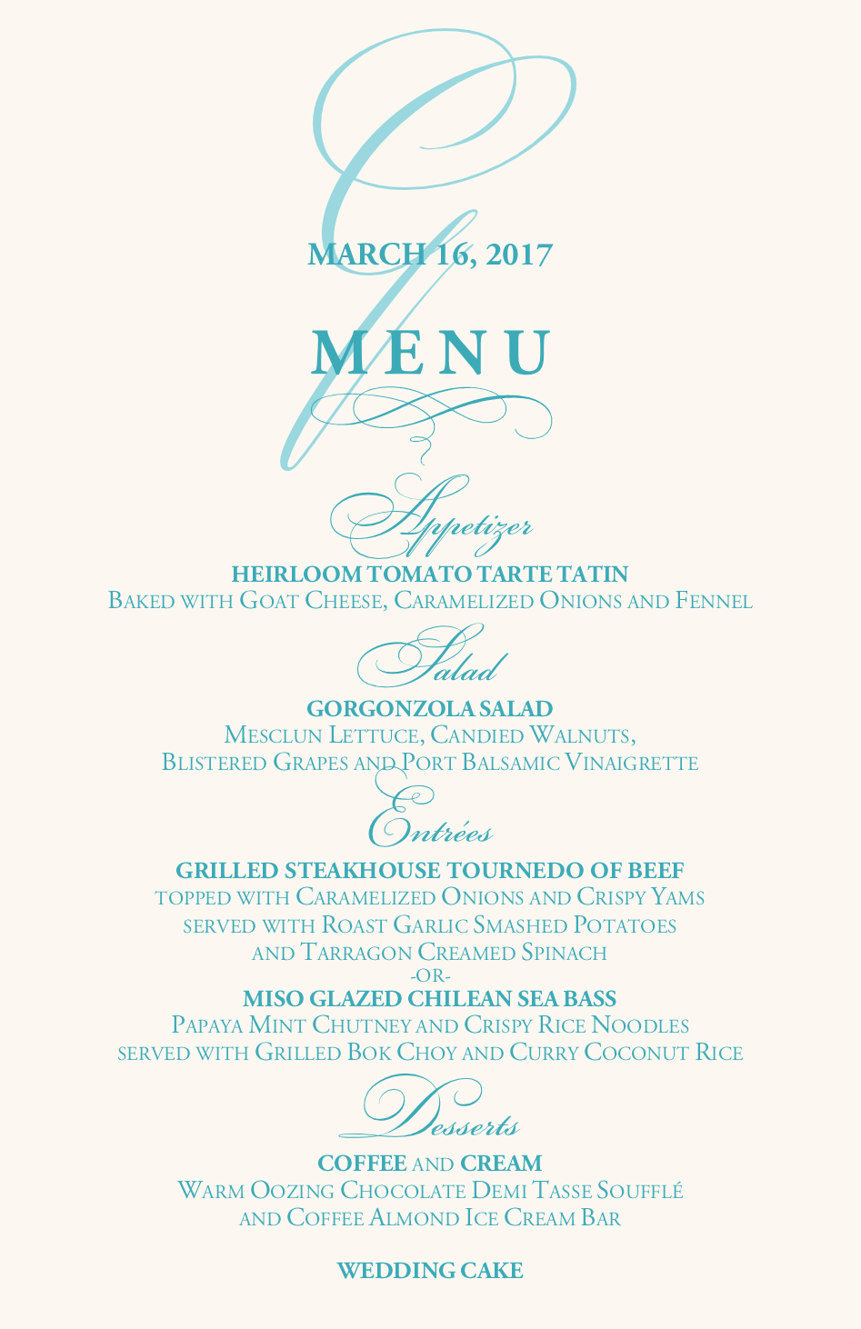 Bickham Watermark 2 Contemporary and Classic Menus