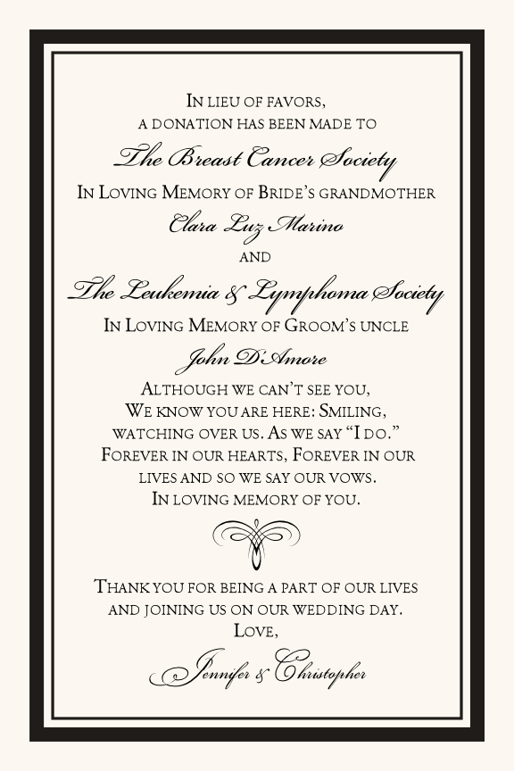 Bickham and Garamond Contemporary and Classic Donation Cards