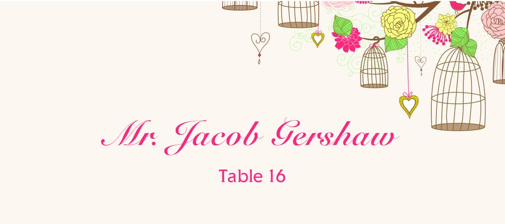 Bird Cages Birds and Butterflies Place Cards