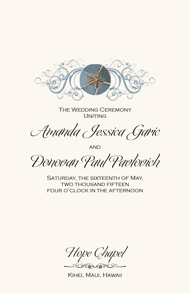 Blue Sand Dollar Beach and Seashell Wedding Programs