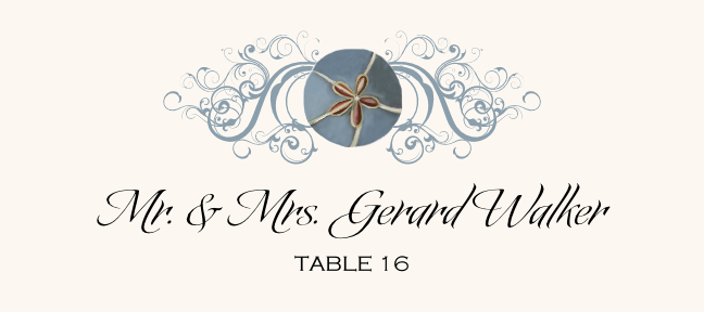 Blue Sand Dollar Beach, Seashell, and Fish Place Cards