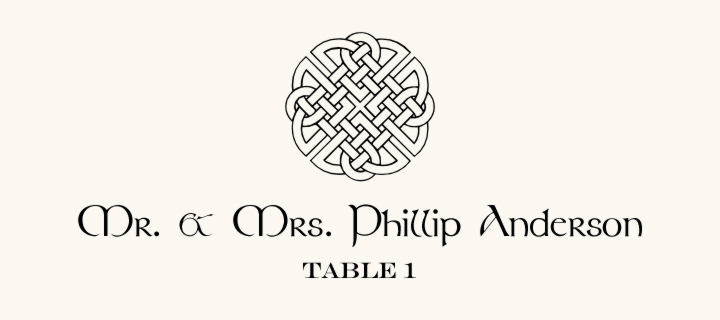 Celtic Knot Assortment Celtic/Irish Inspired Wedding Place Cards