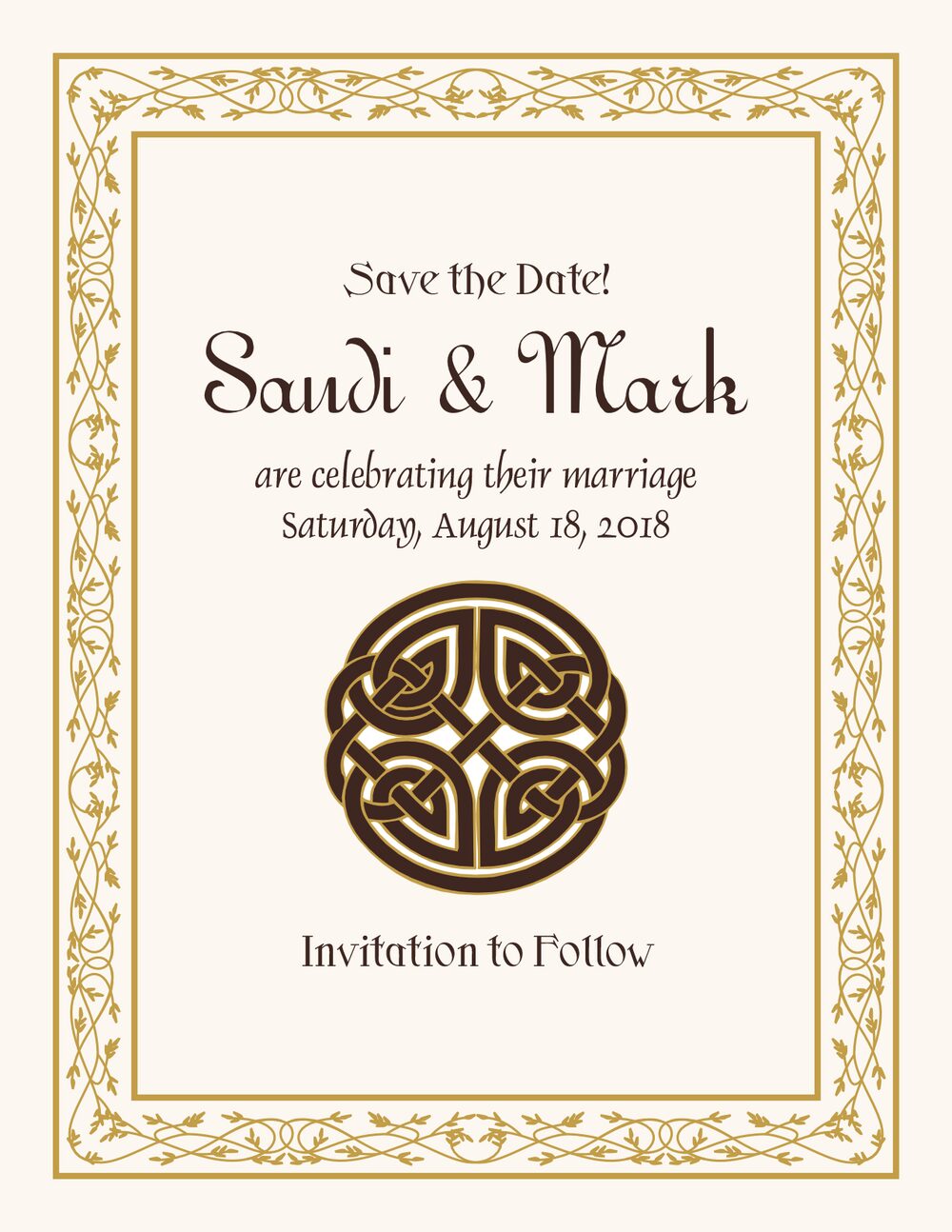 Celtic Knot Culturally Inspired Save the Dates