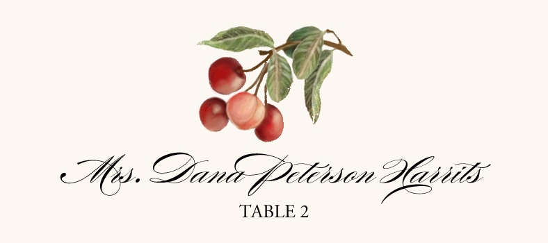 Cherries Fruit, Grapes and Vineyard Place Cards