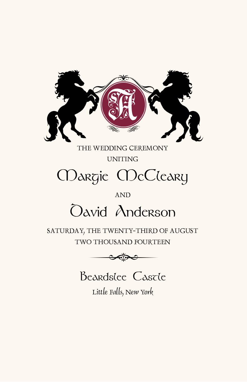 Chevalier Contemporary and Classic Wedding Programs