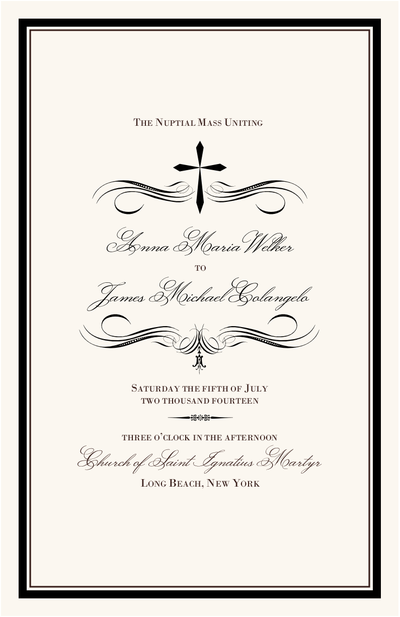 Christian Cross Flourish Contemporary and Classic Wedding Programs