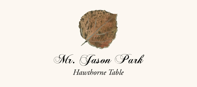 Hawthorne Colorful Leaf Autumn/Fall Leaves Place Cards