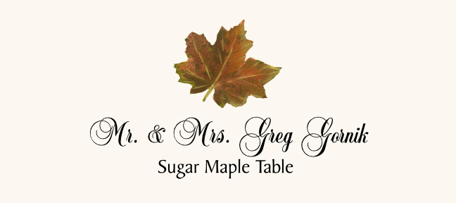 Sugar Maple Colorful Leaf Autumn/Fall Leaves Place Cards