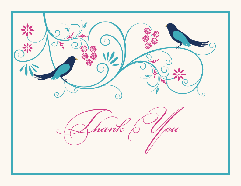 Leah and Luna Birds and Butterflies Thank You Notes