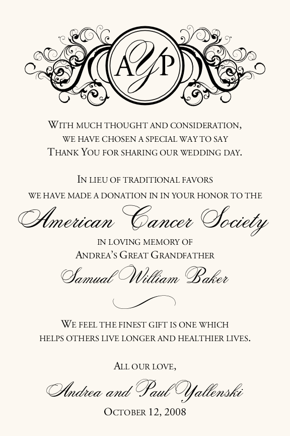 Curly Sue Contemporary and Classic Donation Cards