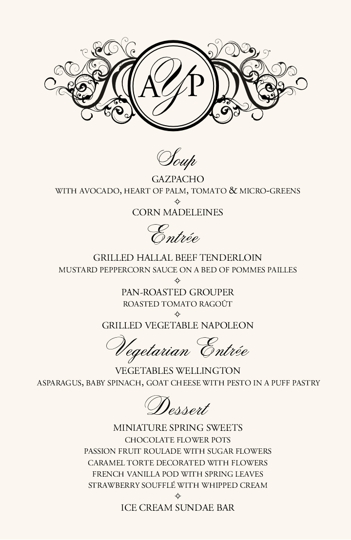 Curly Sue Contemporary and Classic Menus