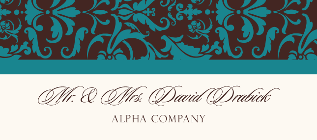 Daily Damask Contemporary and Classic Place Cards