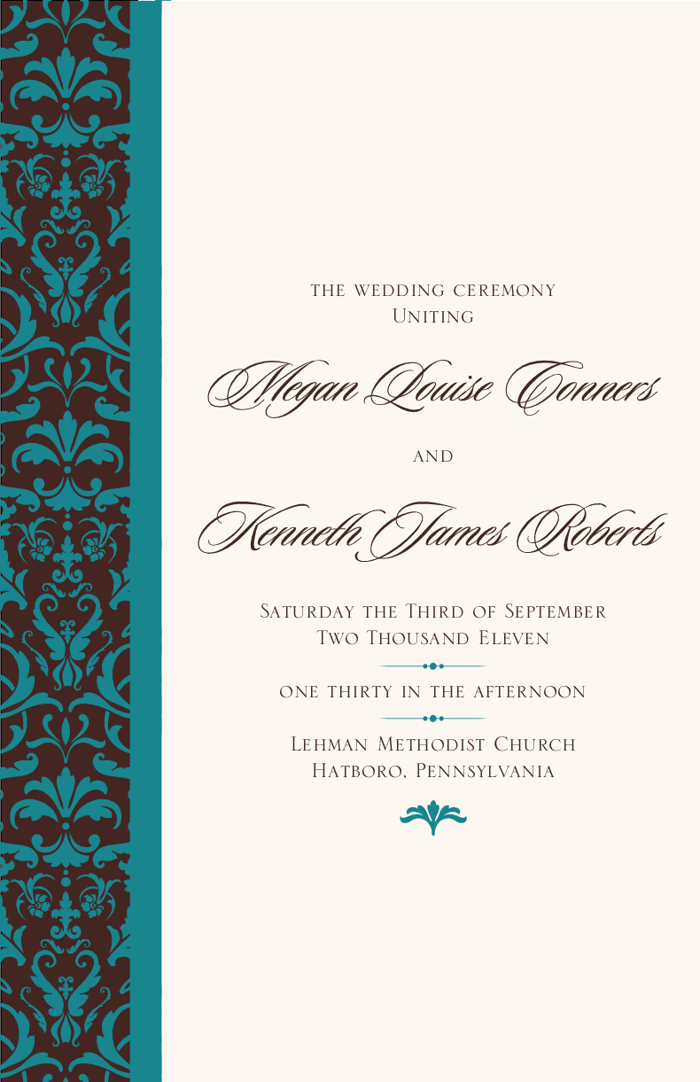 Daily Damask Contemporary and Classic Wedding Programs