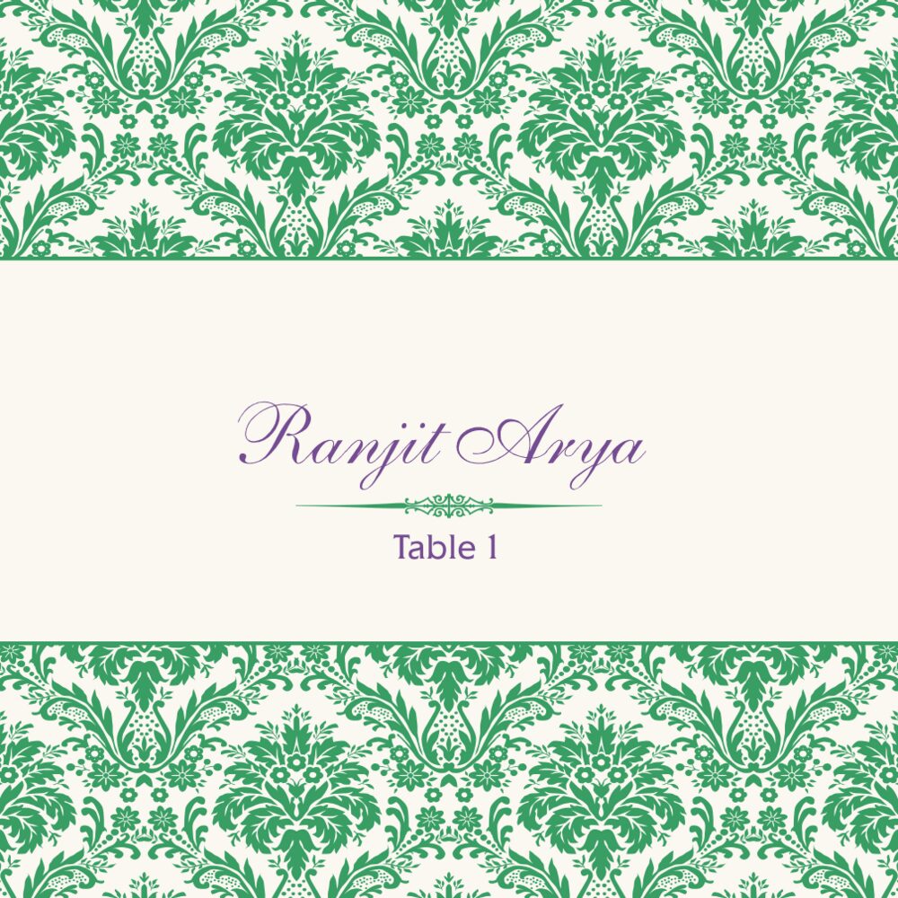 Damask Twist Contemporary and Classic Place Cards