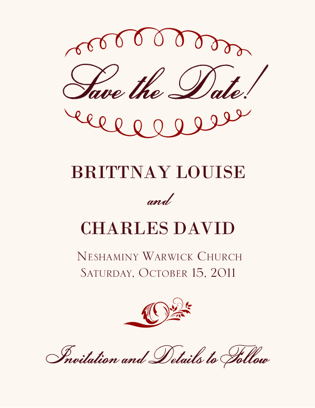 Fiery Flourish Contemporary and Classic Save the Dates
