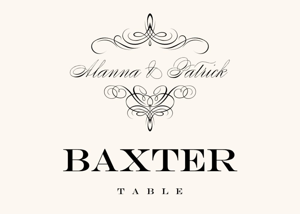 Flourish Monogram 02 Contemporary and Classic Table Names