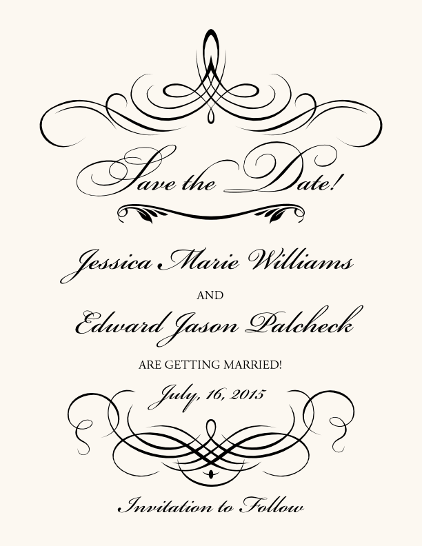 Flourish Monogram 04 Contemporary and Classic Save the Dates