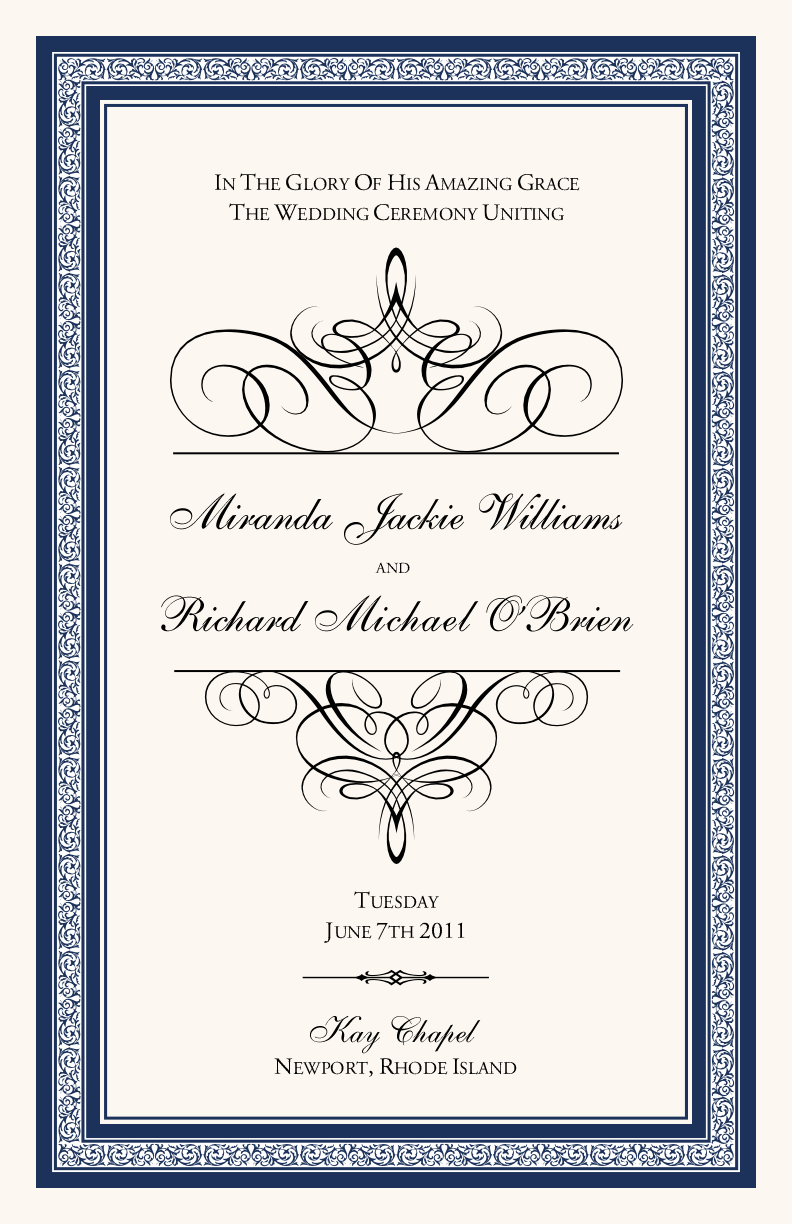 Flourish Monogram 05 Contemporary and Classic Wedding Programs