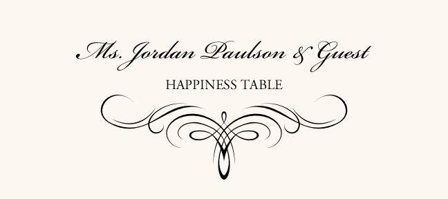 Flourish Monogram 09 Contemporary and Classic Place Cards