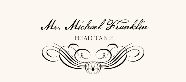 Flourish Monogram 11 Contemporary and Classic Place Cards