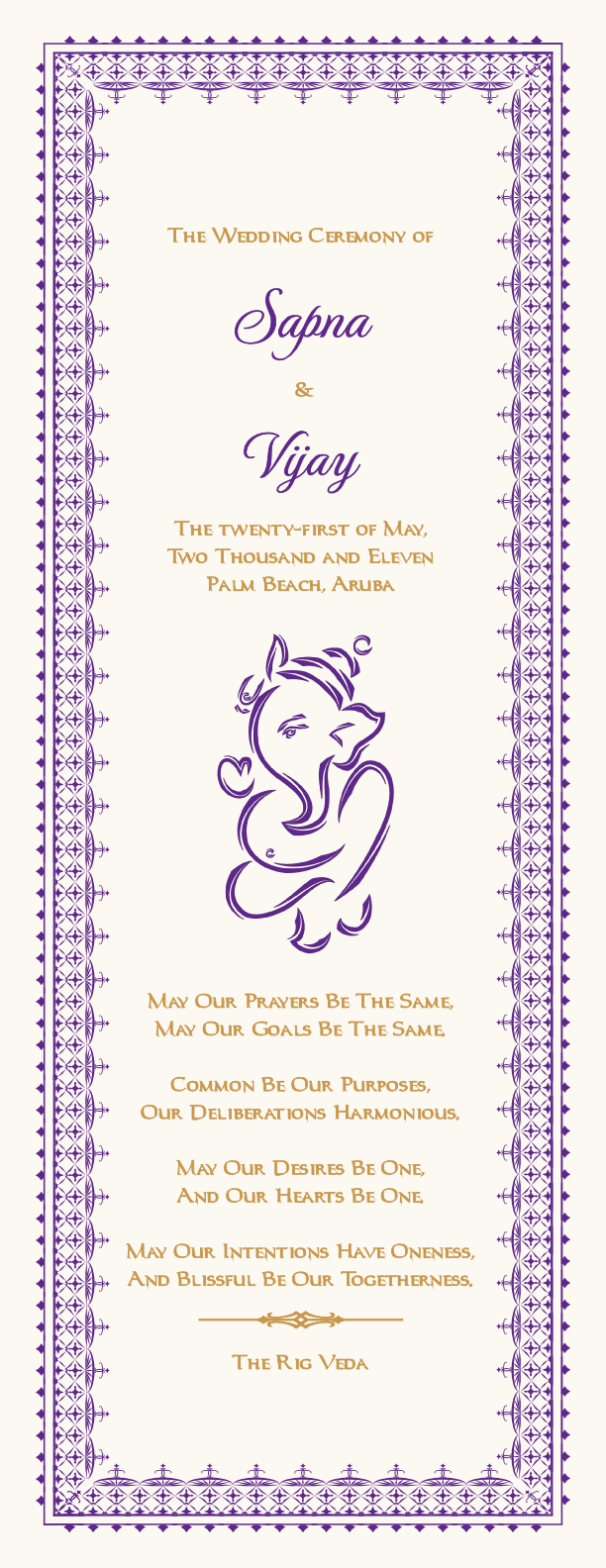 Ganesha Indian Wedding Ceremony Indian/Hindu Wedding Programs
