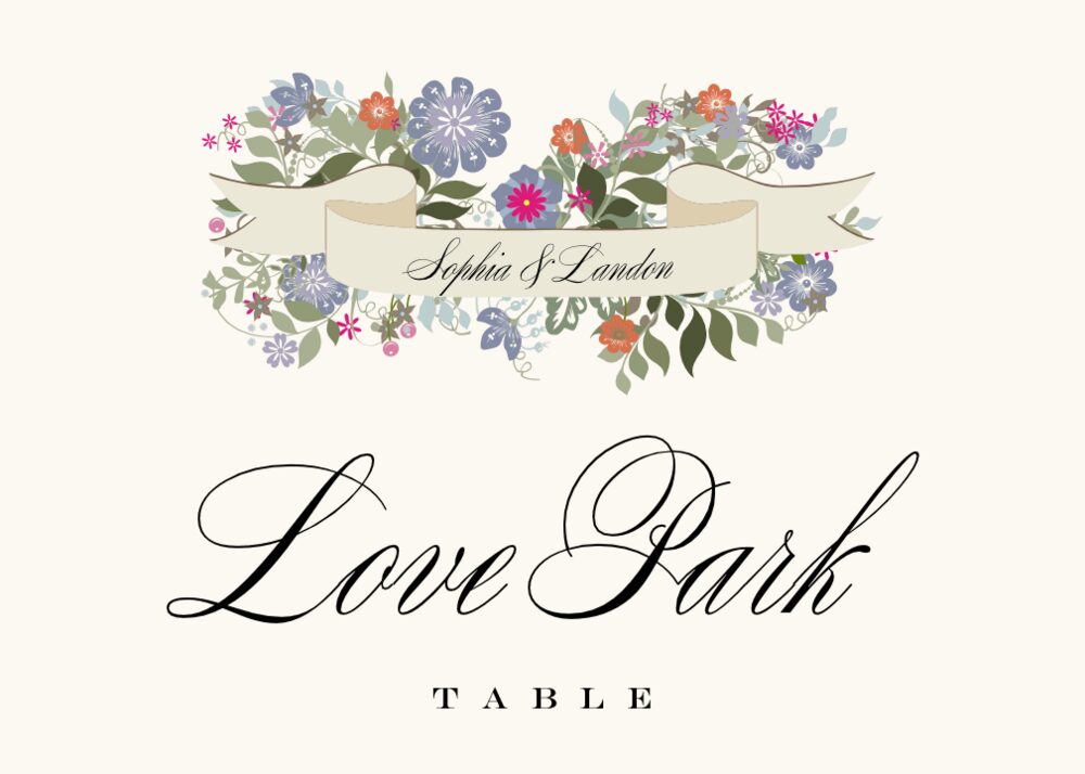 Garden Flurry Contemporary and Classic Table Names