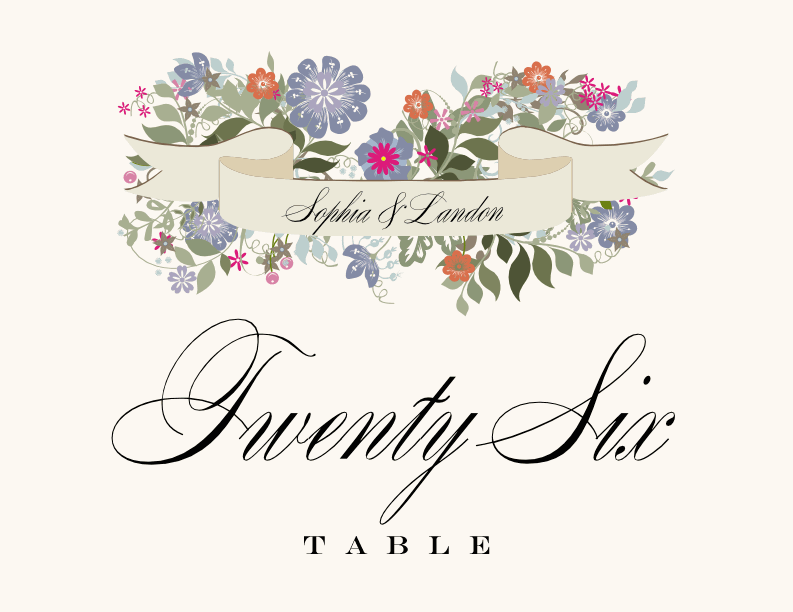 Garden Flurry Contemporary and Classic Table Numbers