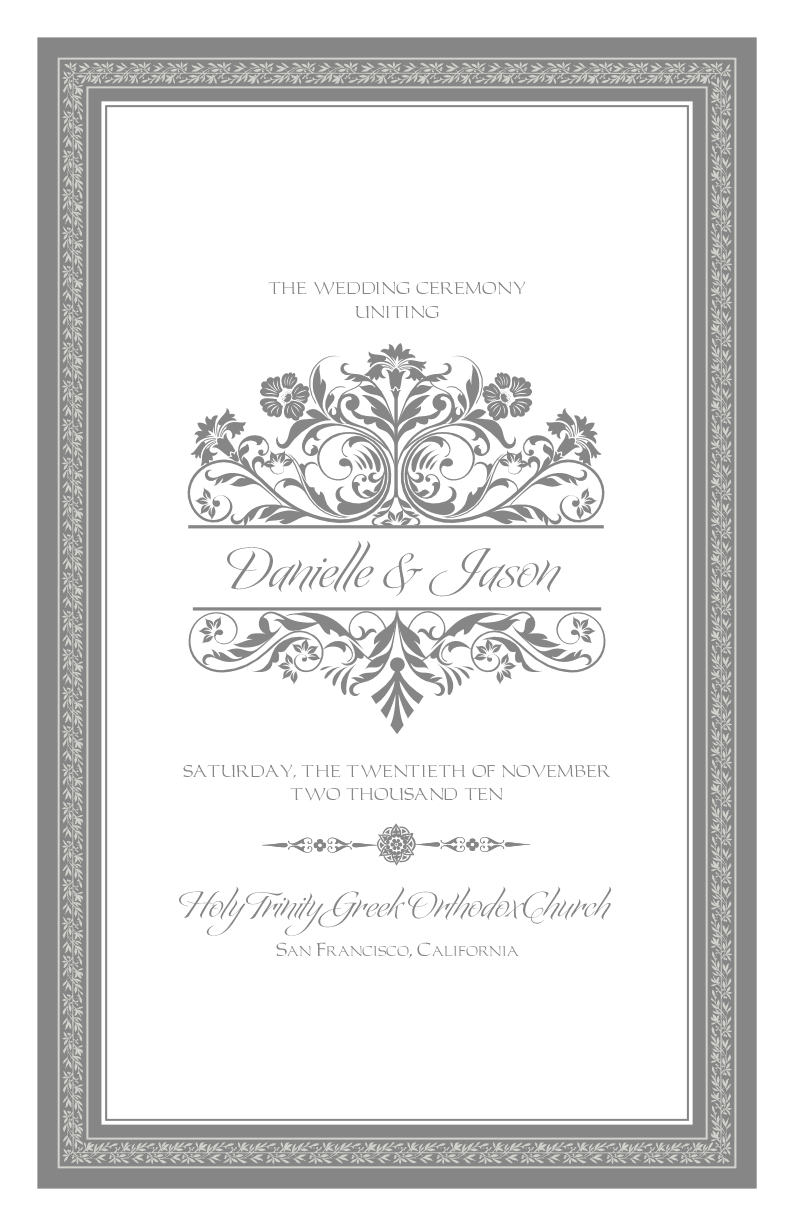 Greek Orthodox 04 Greek/Russian Orthodox Wedding Programs