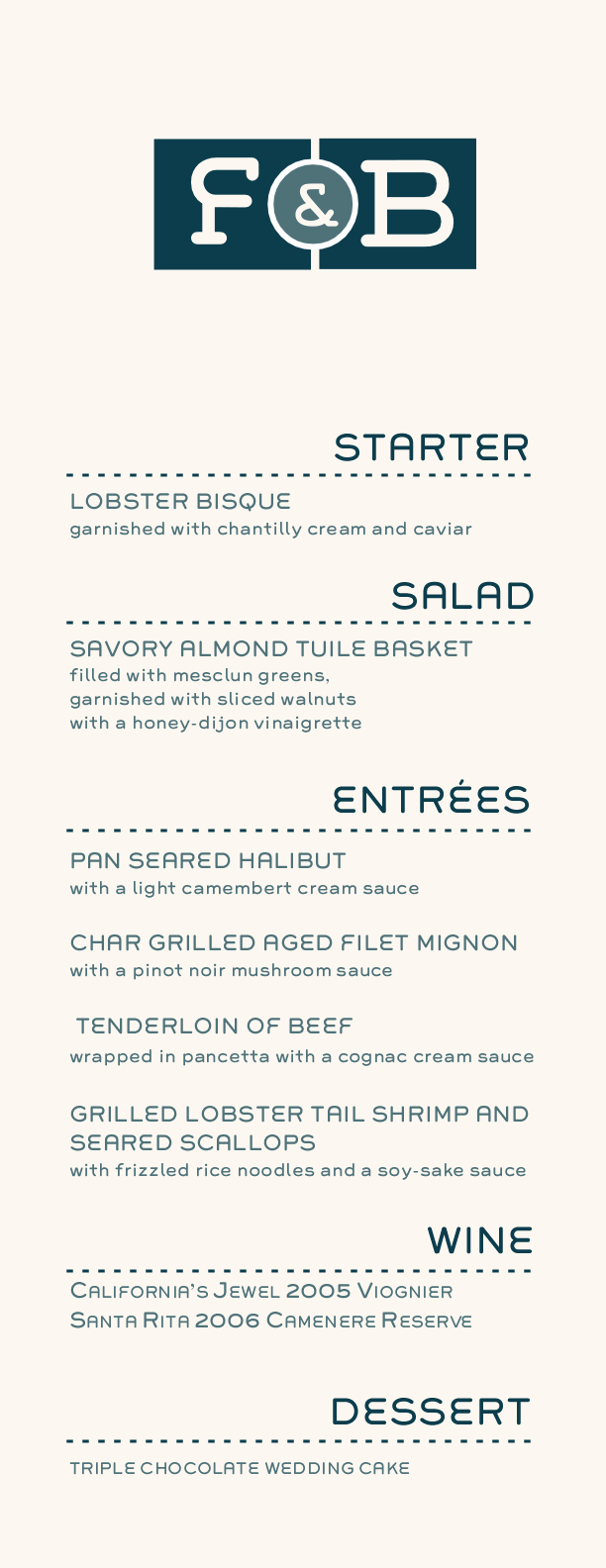 Contemporary Monogram 12 Contemporary and Classic Menus