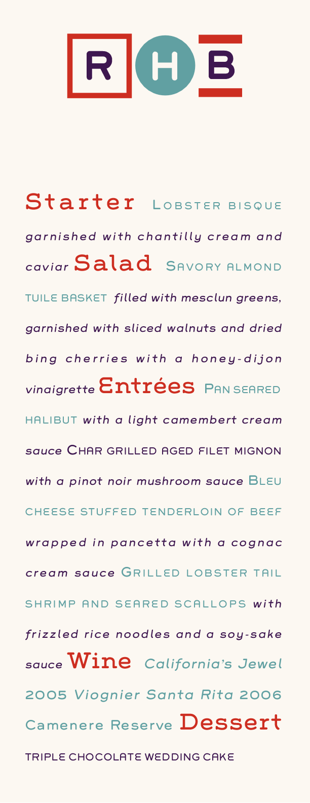 Contemporary Monogram 19 Contemporary and Classic Menus