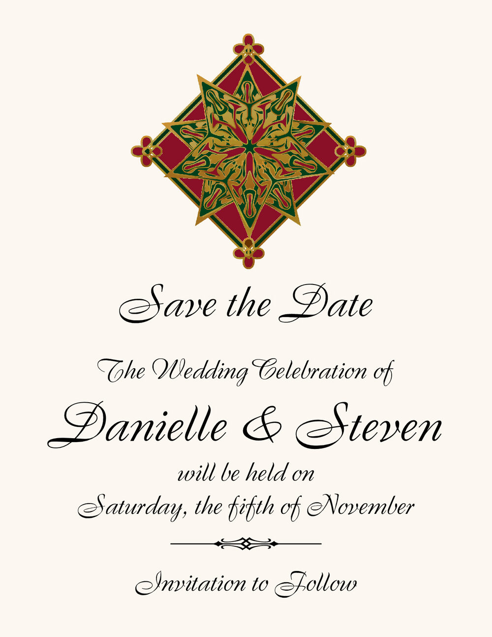 Holiday Star Winter, Snowflake, and Holiday Save the Dates