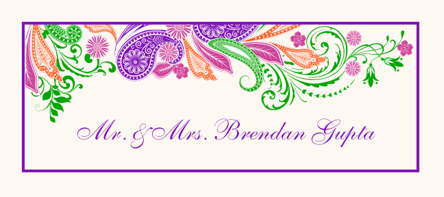 Paisley Garden - Pink & Purple Indian/Hindu Inspired Wedding Place Cards