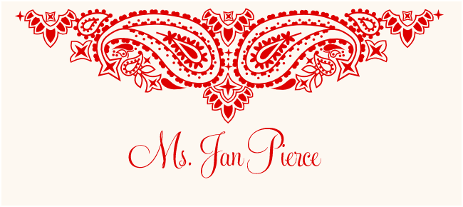 Paisly Bandana Monogram Indian/Hindu Inspired Wedding Place Cards