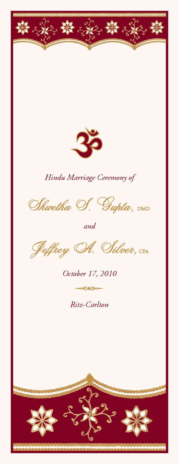 Sari Pattern Indian/Hindu Wedding Programs