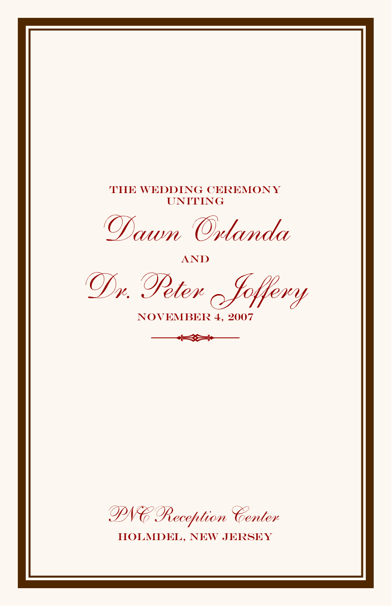 Elegance and Engravers Jewish Wedding Programs