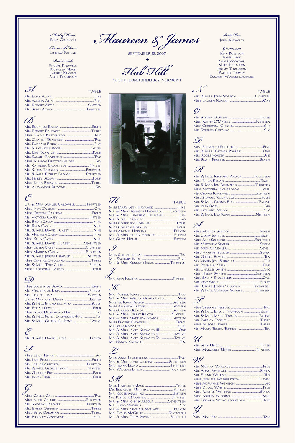Lazy Sundays Photography Wedding Seating Charts